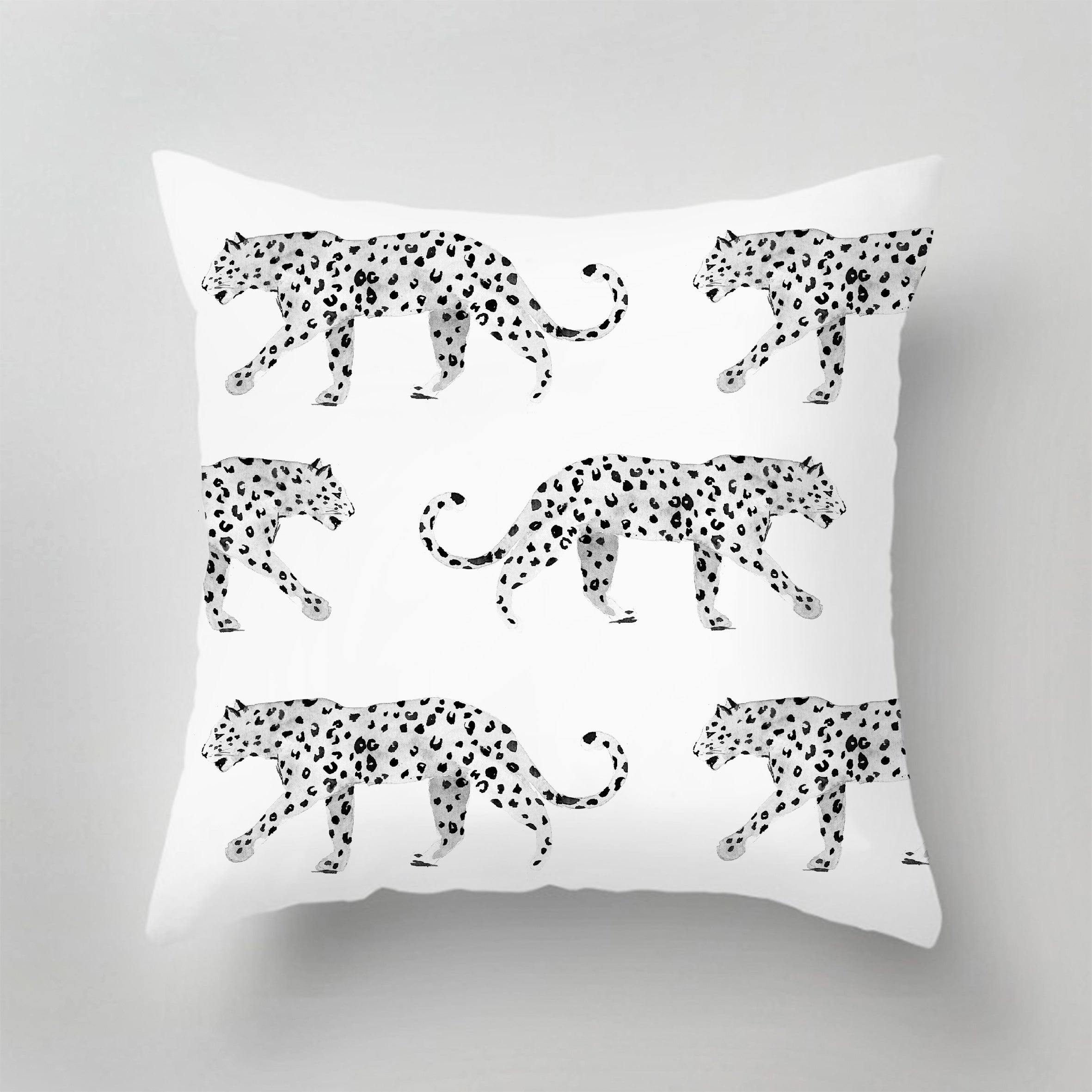 Indoor Pillow - Leopard Black White – Annet Weelink Design