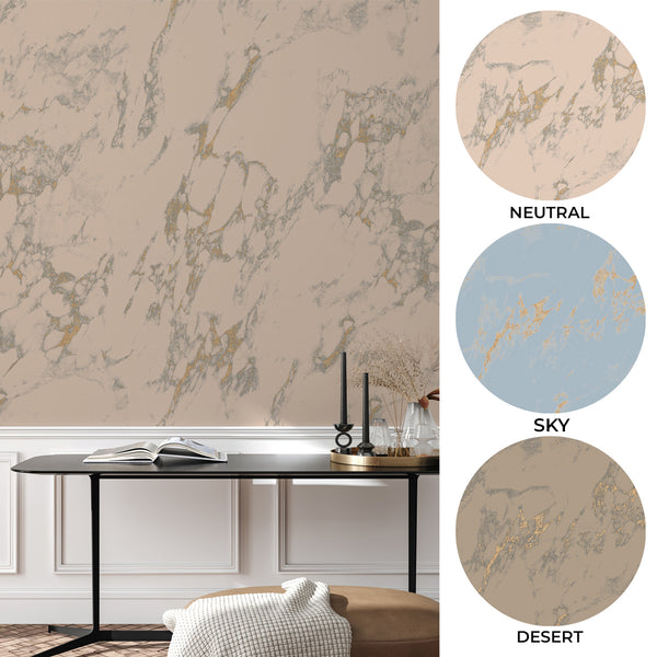 Carta da parati dorata - MARLY MARBLE