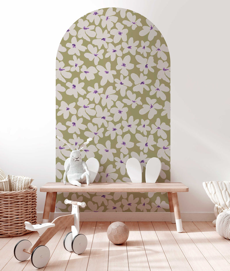 Peel and Stick Arch Wallpaper Decal - Bold Flowers