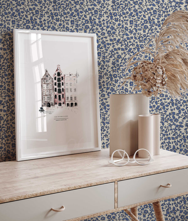 Piece of Wallpaper - Ditsy Daisy blue