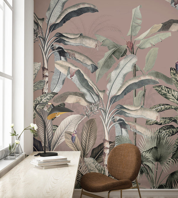 Wallpaper Sample - Dreamy Jungle Dark Blush