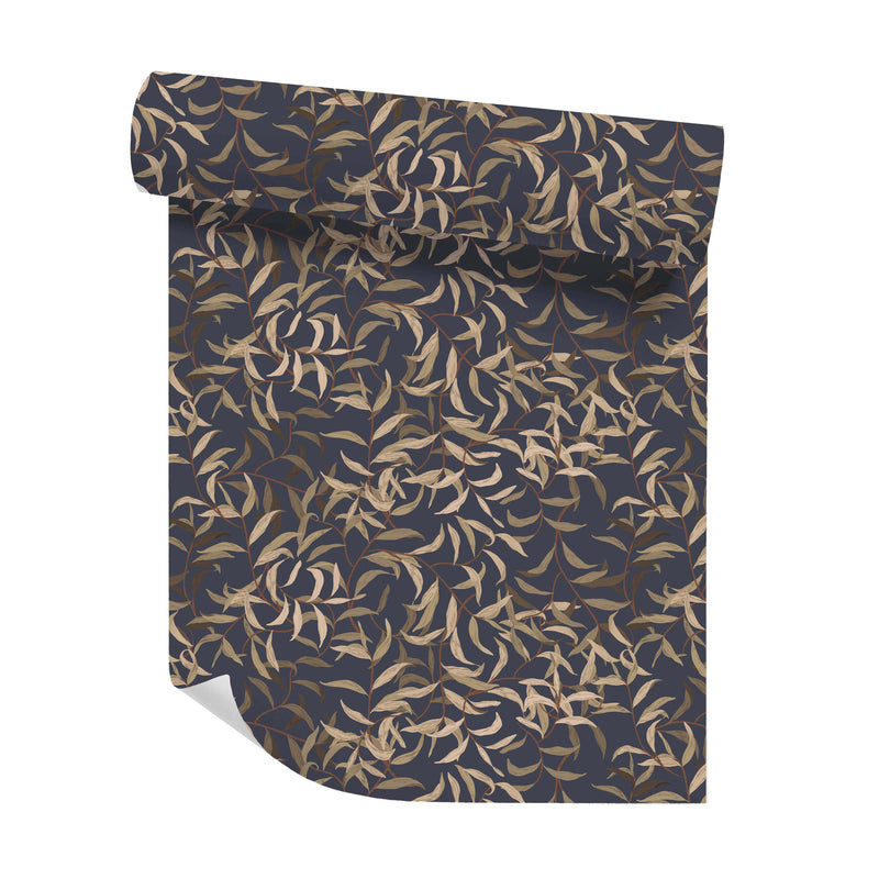 Piece of Wallpaper - Lola leaves navy