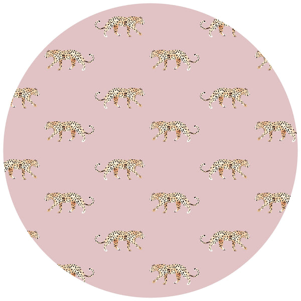 Okrąsta naklejka na ścianę  -  Leopard Dusty Pink