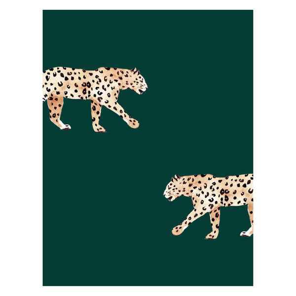 Muestra de papel tapiz - Verde leopardo