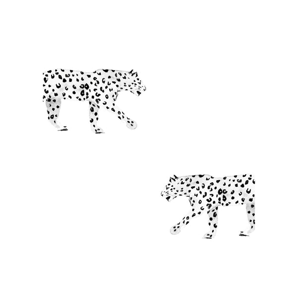 Muestra de papel tapiz - Leopardo negro/blanco