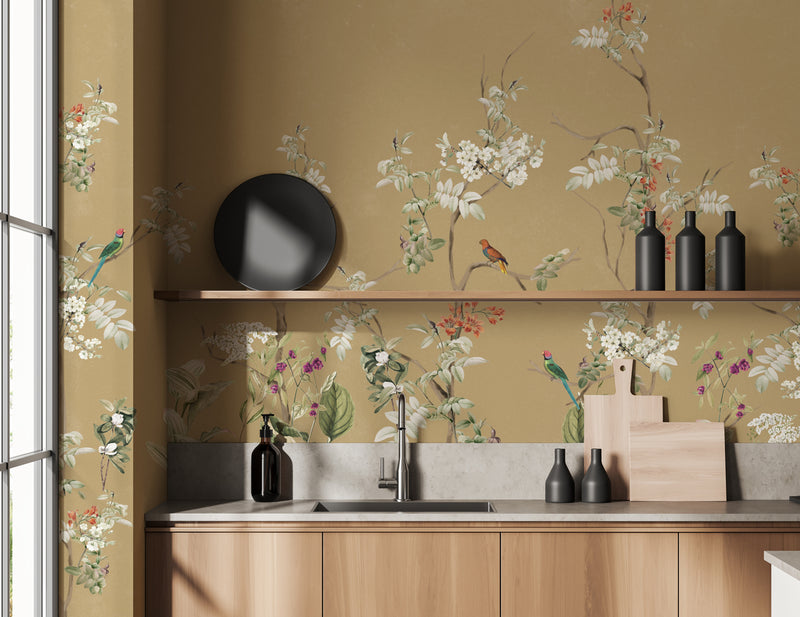 Floral Wallpaper - LUSH EDEN gold