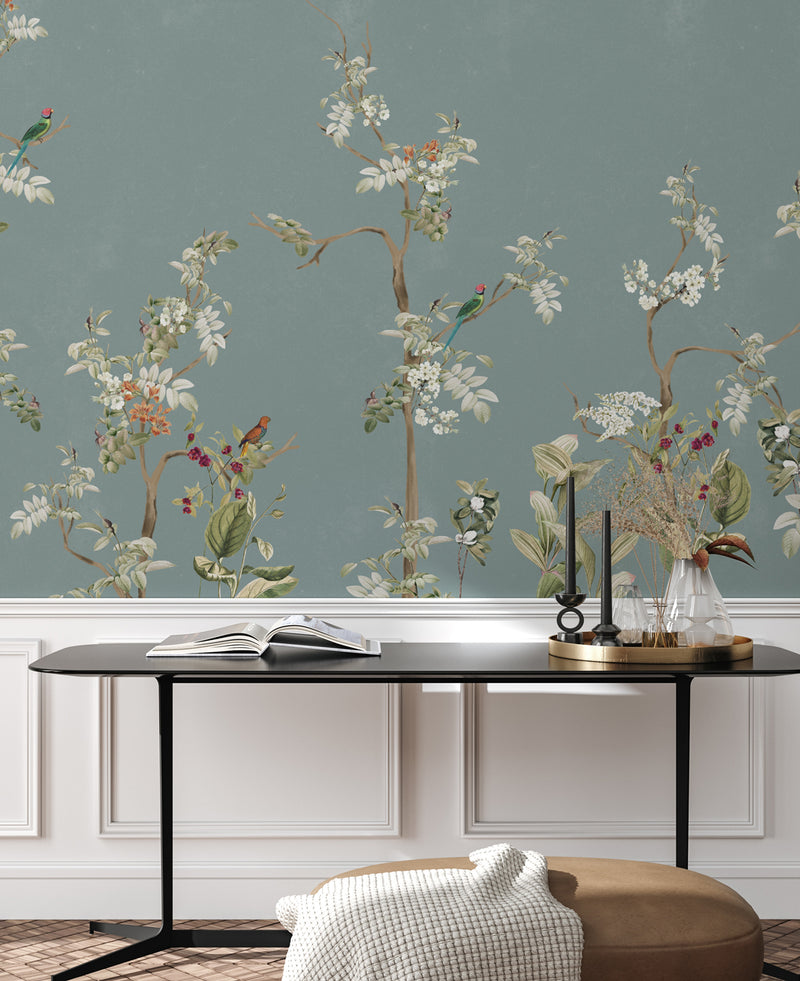 Floral Wallpaper - LUSH EDEN teal