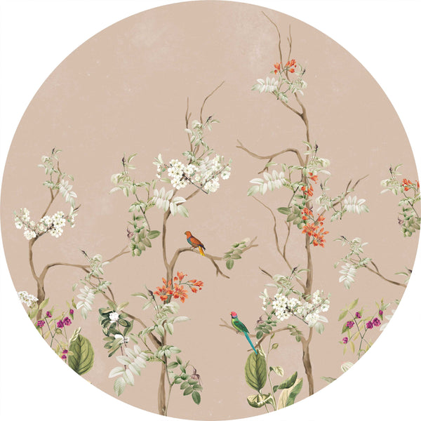 Sticker mural rond - Lush Eden Nude