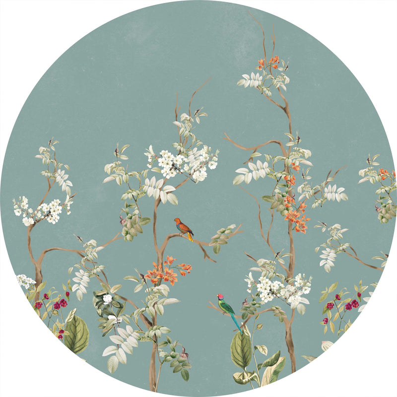 Sticker mural rond - Lush Eden Teal