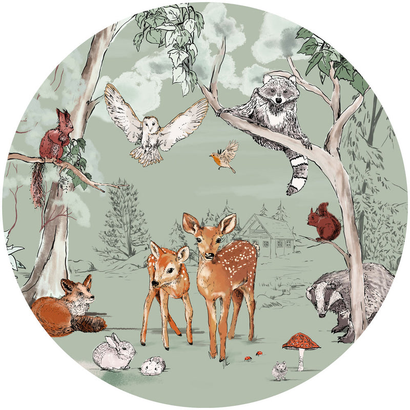 Round wall sticker - Magical Forest Green