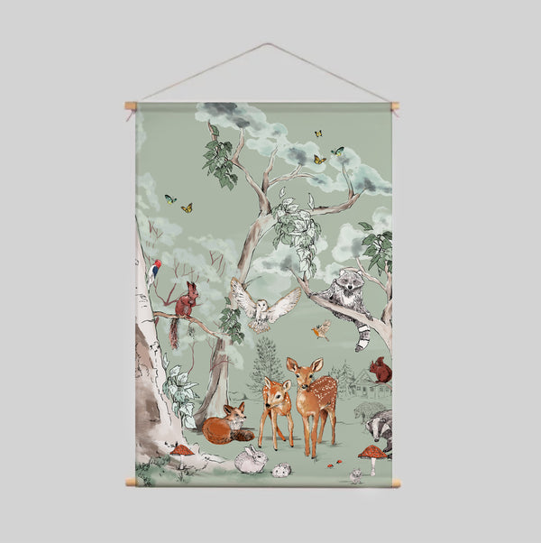 Póster textil - MAGICAL FOREST green