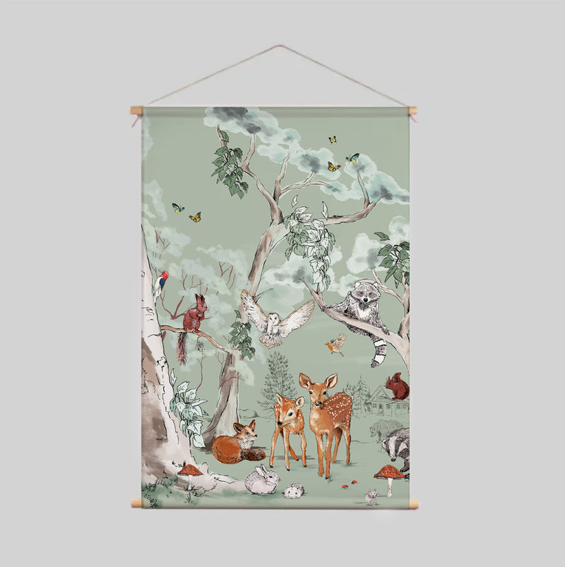 Póster textil - MAGICAL FOREST green