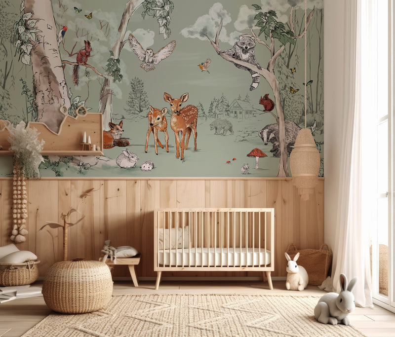 Animal Wallpaper - MAGICAL FOREST Green