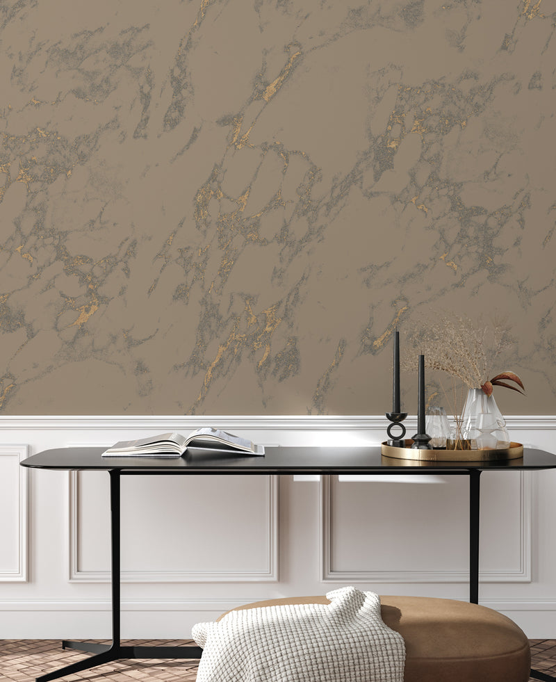 Papel pintado dorado - MARLY MARBLE