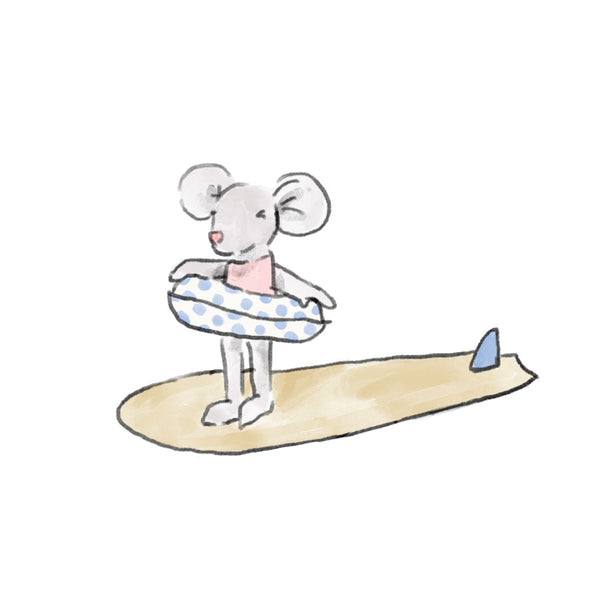 Adesivo da parete separato  -  Mouse Surfboard