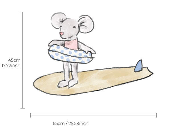 Naklejka na ścianę  -  Mouse Surfboard