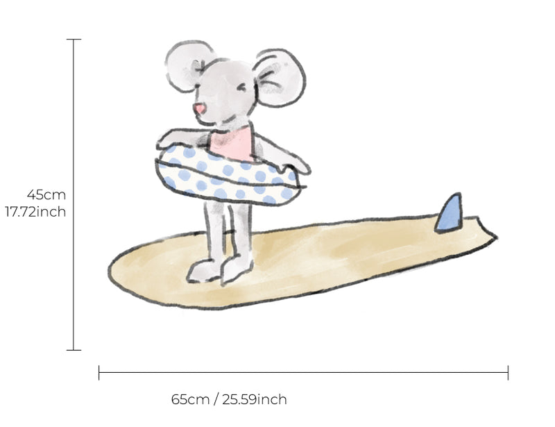 Separater Wandaufkleber – Mouse Surfboard