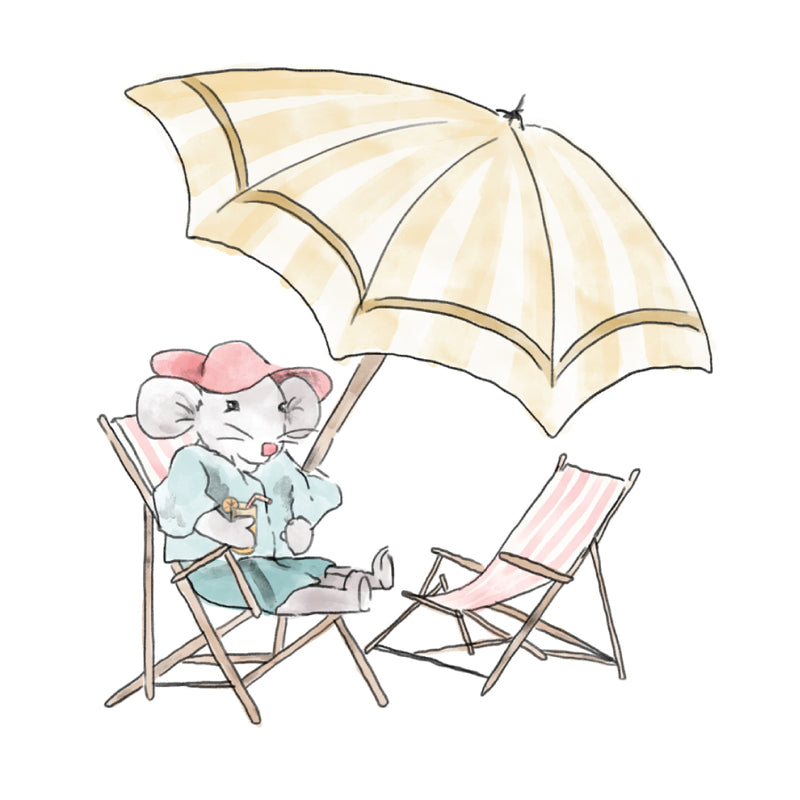 Separate Wall Sticker - Mouse with Parasol