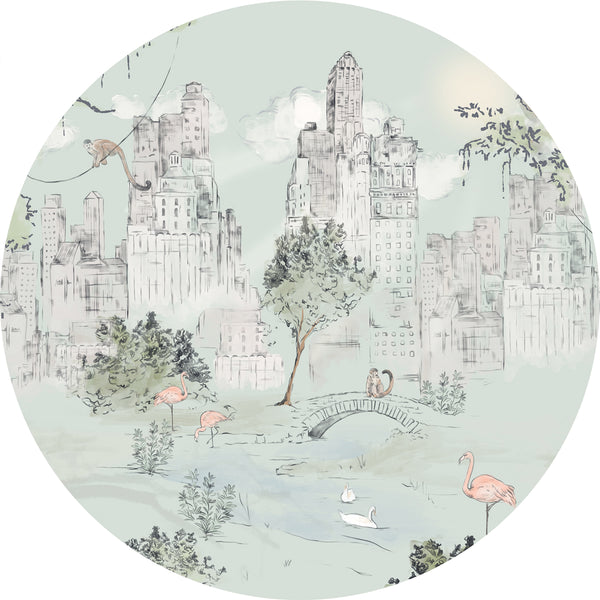 Ronde Wandstickers - CENTRAL PARK mint