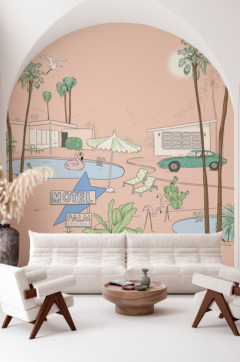 Tropical Wallpaper - PALM SPRINGS peach