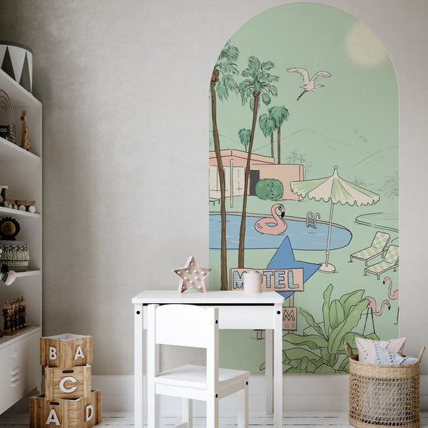 Peel and stick Arch Wallpaper Decal - PALM SPRINGS mint