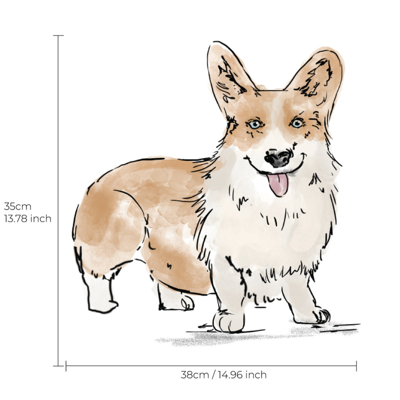 Separater Wandaufkleber – Pet's Picnic Corgy