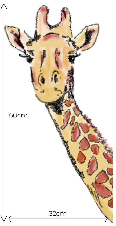 Oddzielna naklejka ścienna  -  Giraffe Jungle Tonal