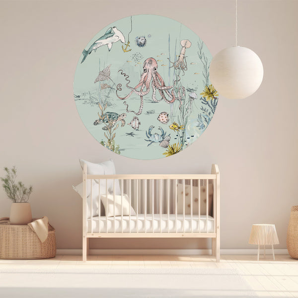 Vinilo decorativo redondo - Underwater Wonders Mint