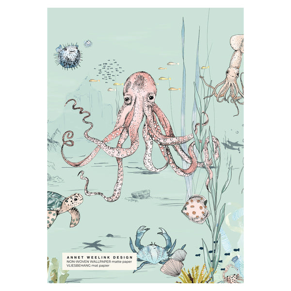 Wallpaper Sample - Underwater Wonders Mint