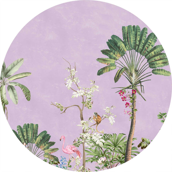 Adesivo da parete rotondo  -  Vibrant Exotics Lilac