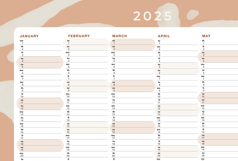 Yearly Planner 2025 - ASHER SHAPES TERRA