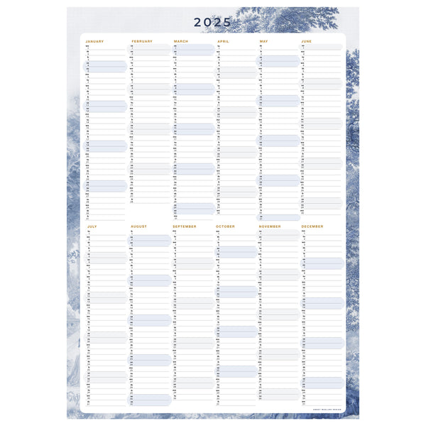 Planer roczny 2025  - ROMANTIC GARDEN BLUE