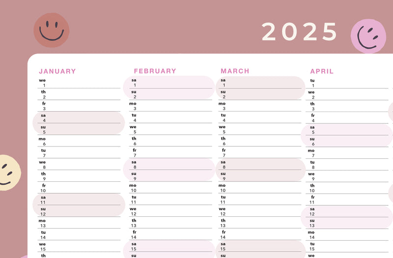 Jaarplanner 2025 - SMILEY SOFT TERRA