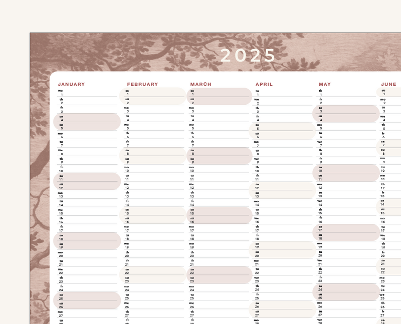 Yearly Planner 2025 - INTO THE WOODS SOFT TERRA