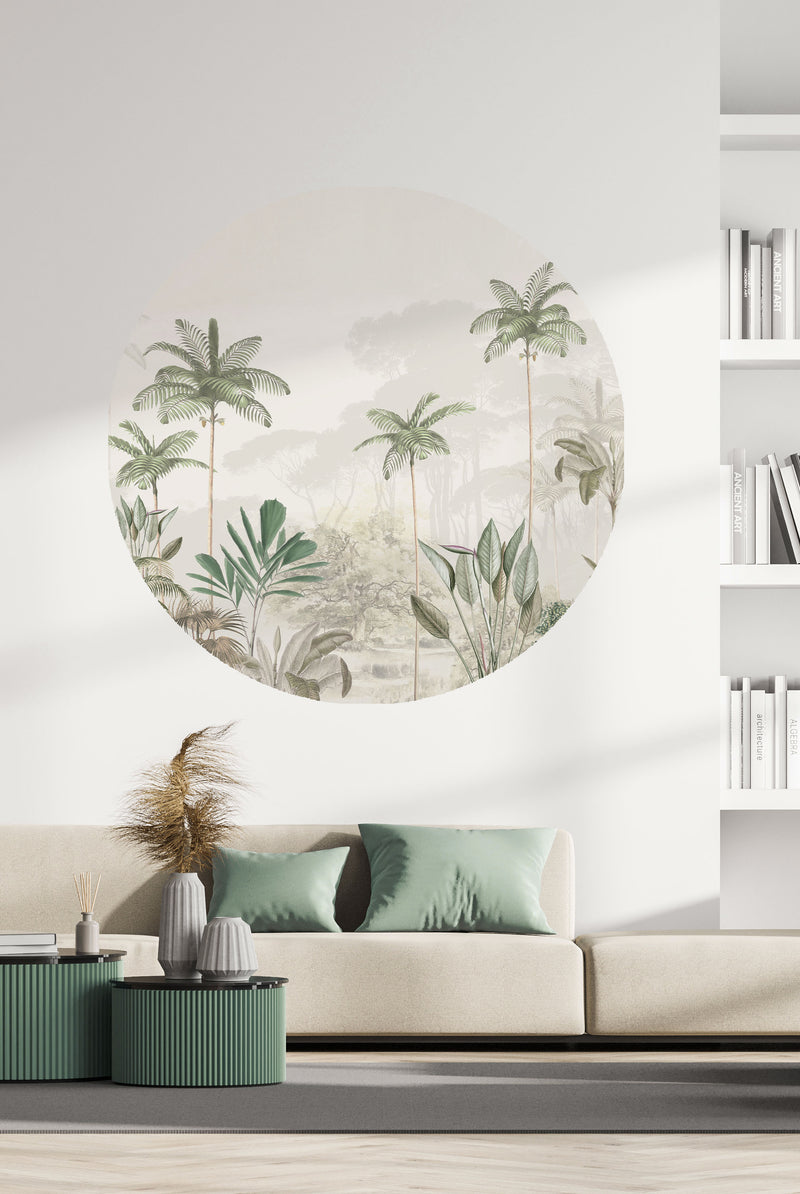 Round wall sticker - Tropical Wilderness