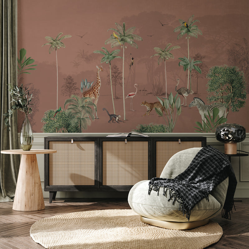 Jungle Wallpaper - WILDLIFE'S PLAYGROUND Blush