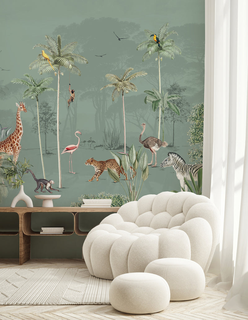 Papel pintado de la selva - WILDLIFE'S PLAYGROUND Green