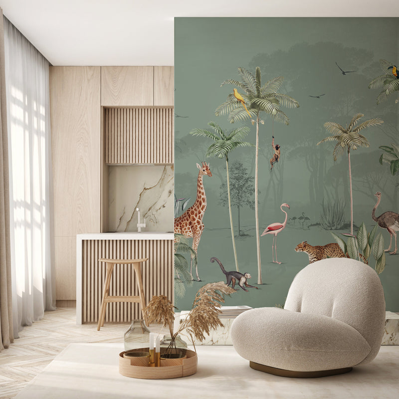 Papel pintado de la selva - WILDLIFE'S PLAYGROUND Green