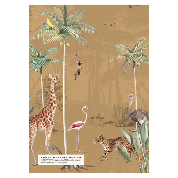 Wallpaper Sample - Wildlife's Playground Ochre