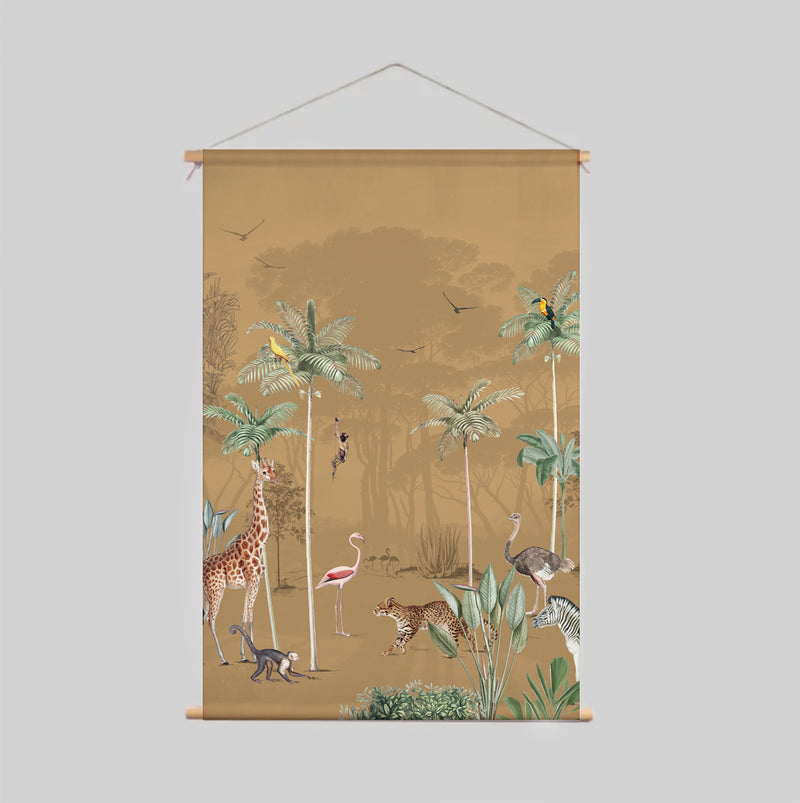 Póster textil - Wildlife's playground Ochre