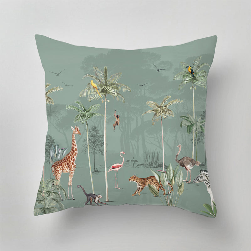 Outdoor Pillow - WILDLIFE'S PLAYGROUND Green