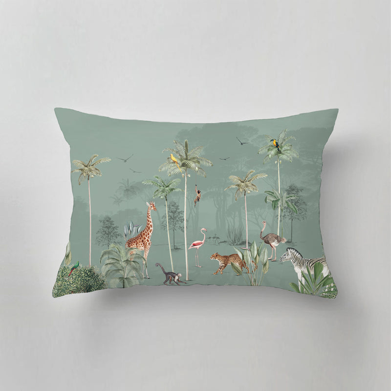 Outdoor Pillow - WILDLIFE'S PLAYGROUND Green