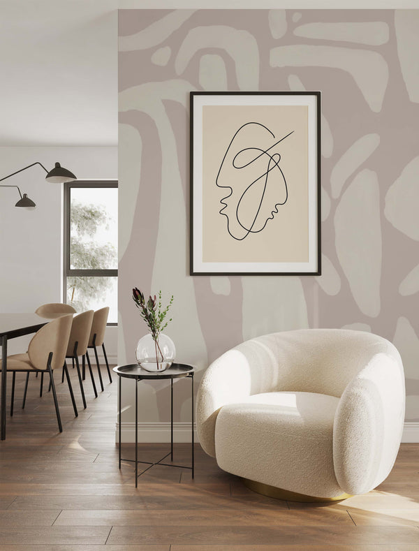 Muestra de papel pintado - Asher Shapes beige