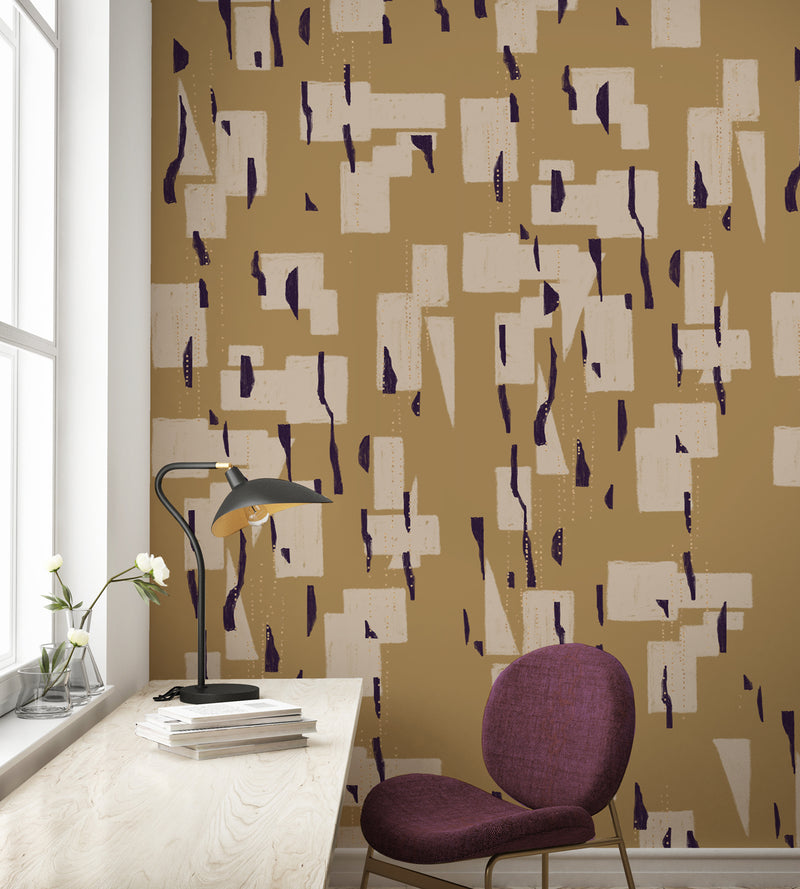 Papel pintado dorado - BLISSFUL BLOCKS