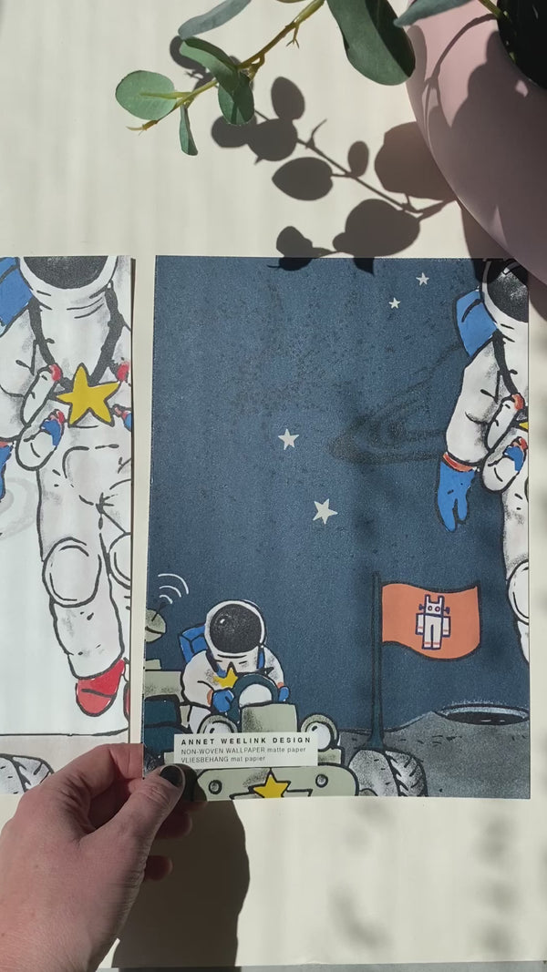 SALE Astronaut Wallpaper - INTO THE GALAXY - dark 300x280cm