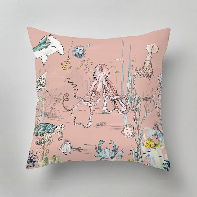 Coussin d'extérieur - MERVEILLES SOUS-MARINES sorbet