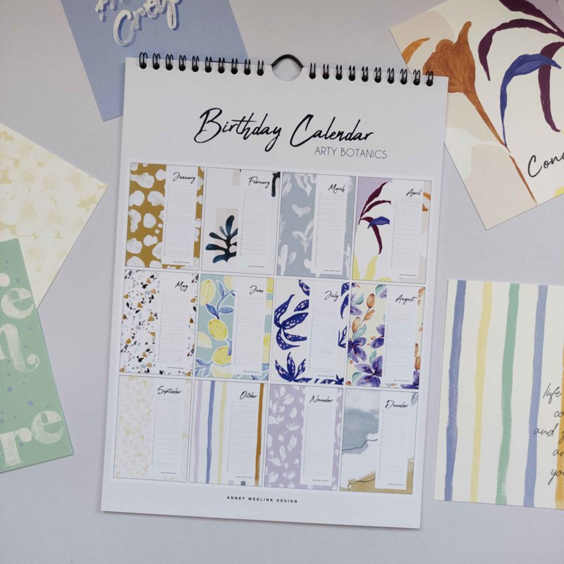 Calendario dei compleanni  -  ARTY BOTANICS  -  A4  -  Perpetual